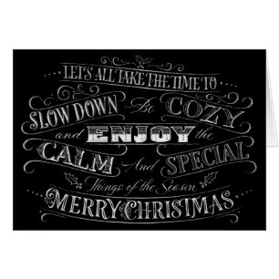 Calm + Cozy Merry Christmas Chalkboard Calligraphy Cards