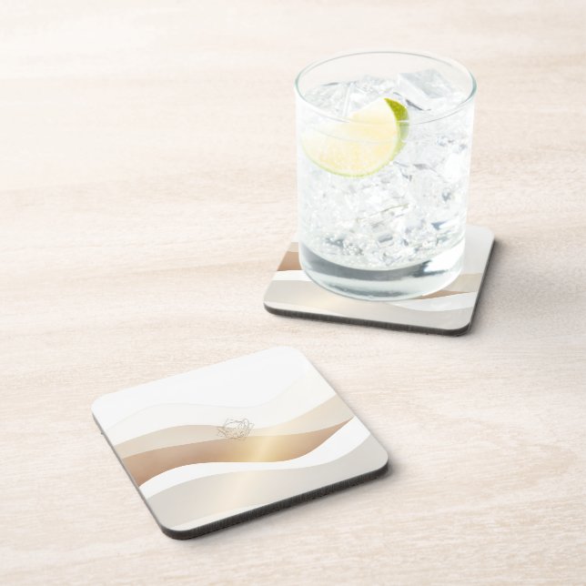 Calm Desert Waves with Fennec Essence | Minimal Se Beverage Coaster (Right Side)
