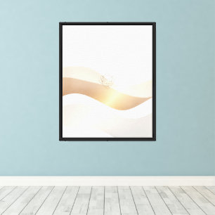 Calm Desert Waves with Fennec Essence Minimal Se Canvas Print