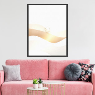 Calm Desert Waves with Fennec Essence Minimal Se Canvas Print