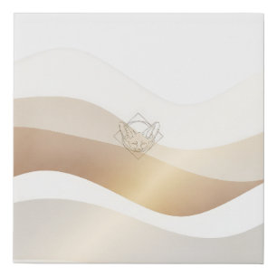 Calm Desert Waves with Fennec Essence Minimal Se Faux Canvas Print