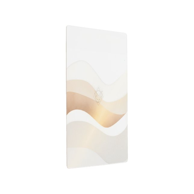 Calm Desert Waves with Fennec Essence | Minimal Se Metal Print (3/4)