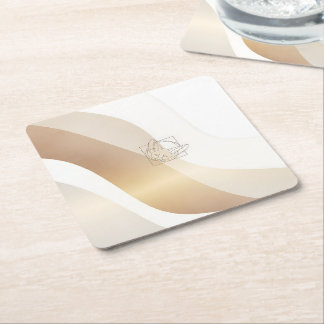 Calm Desert Waves with Fennec Essence | Minimal Se Paper Coaster