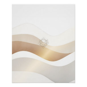 Calm Desert Waves with Fennec Essence Minimal Se Poster