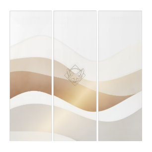 Calm Desert Waves with Fennec Essence Minimal Se Triptych