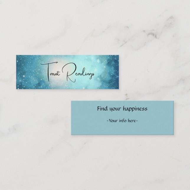 Calm dusty blue tarot space star Business Card (Front/Back)