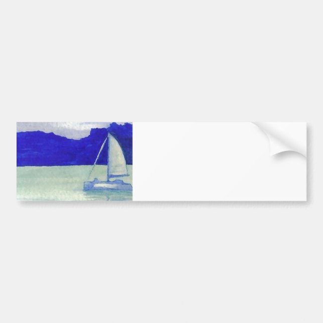 Calm Easy Sailing  CricketDiane Ocean Art Bumper Sticker (Front)