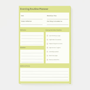 Calm Evening Routine Planner Post-it Notes