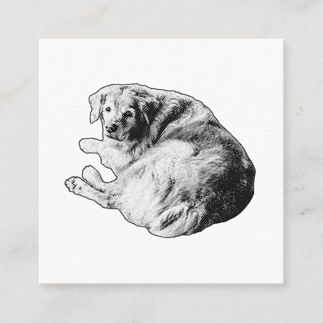 Calm First Impression, Soft Curve Square Business Card (Front)