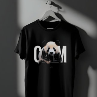 Calm Giant Panda Bear Serene Nature Typography T-Shirt