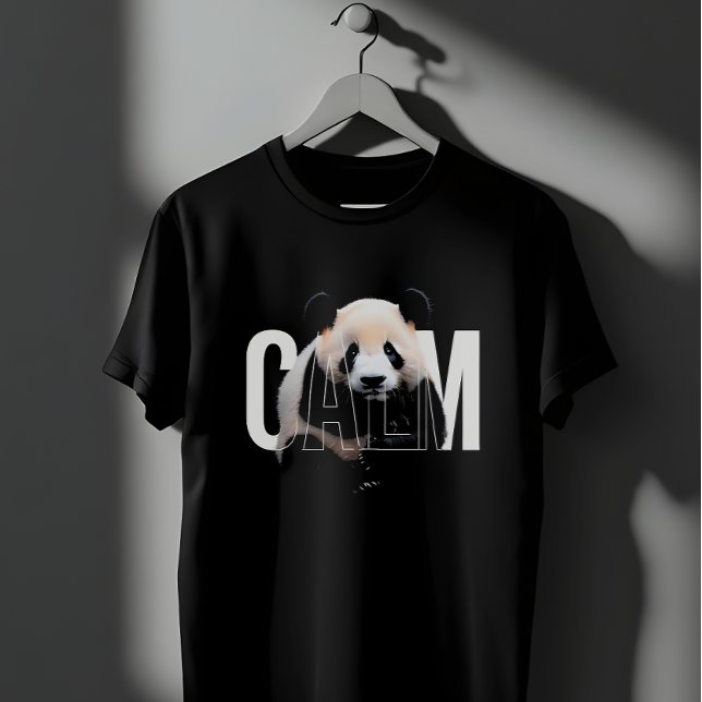 Calm Giant Panda Bear Serene Nature Typography T-Shirt (Creator Uploaded)