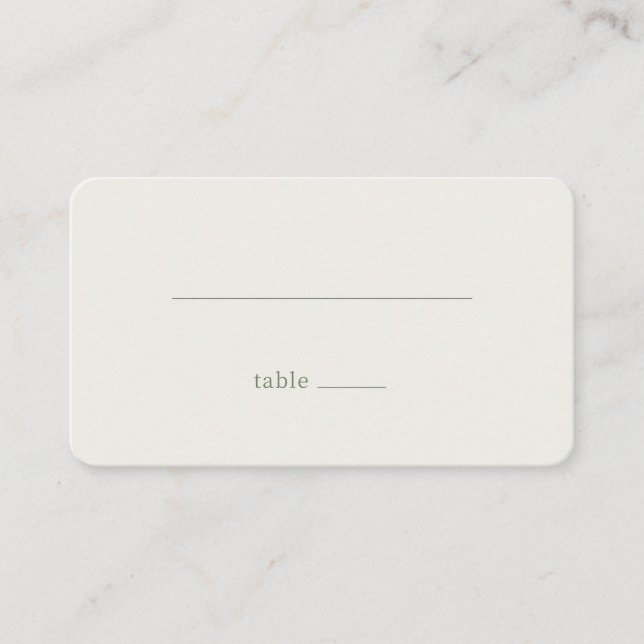Calm Gray Minimalist Line Place Card (Front)