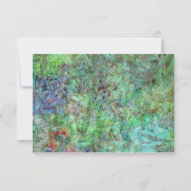 Calm green abstract invitation,Coziest calm green Invitation (Front)