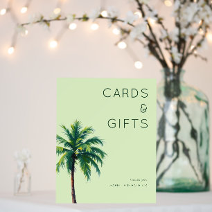 Calm Green Minimalist Palm Tree Foam Board