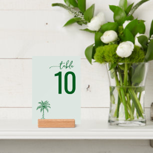 Calm Green Minimalist Table Number Sign Holder