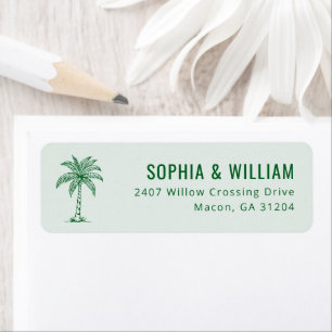 Calm Green Palm Tree Label