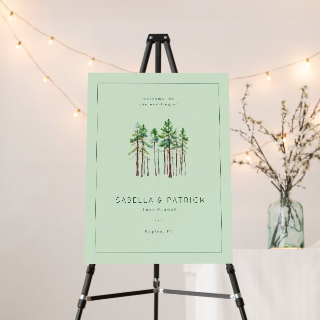 Calm Green Pine Trees Foam Board (In Situ (Stand))