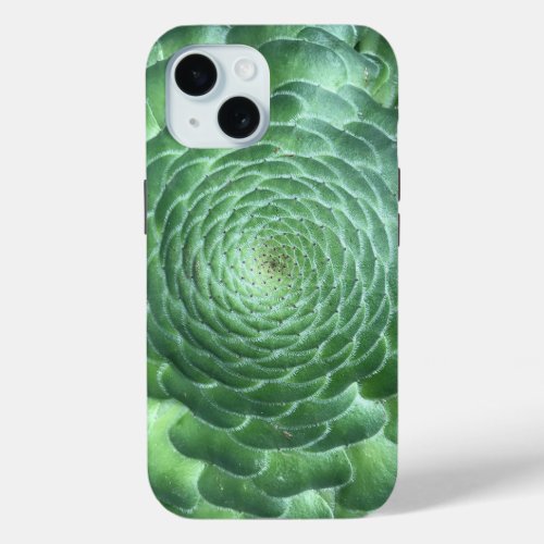 Calm Green Succulent Plant iPhone 15 Case