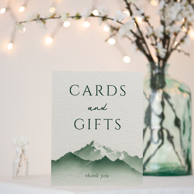 Calm Green Watercolor Mountain Foam Board (In Situ (Wedding))