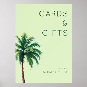 Calm Green Watercolor Palm Tree Holder