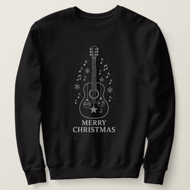Calm Guitar Christmas Harmony  Sweatshirt (Design Front)