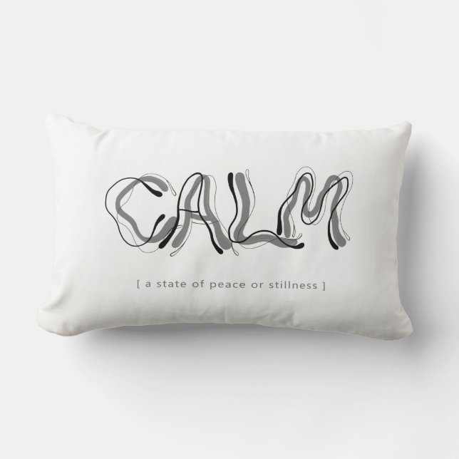 Calm handwriting Two-Tone coffee mug Beverage Pitc Lumbar Pillow (Front)