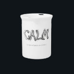 Calm handwriting Two-Tone coffee mug Beverage Pitcher<br><div class="desc">clam - a state of peace or stillness #handwriting by งง artist , thailand.</div>