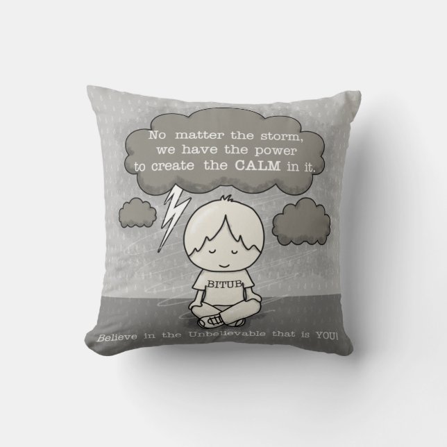 Calm in the Storm Throw Pillow (Front)