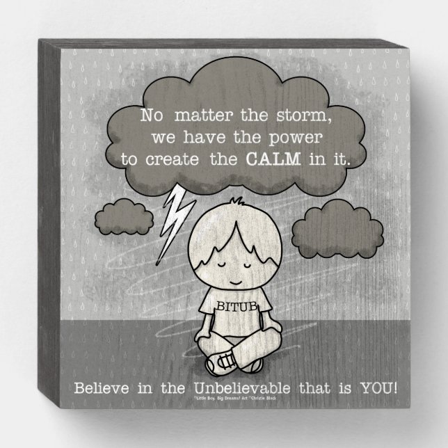 Calm in the Storm Wooden Box Sign (Front Horizontal)