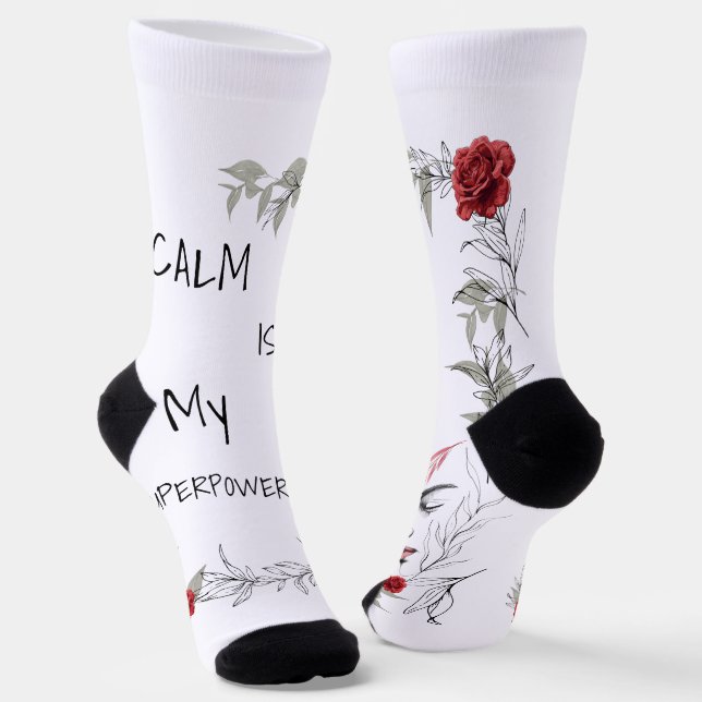 Calm Is My Superpower | Self Trust & Confidence Socks (Angled)