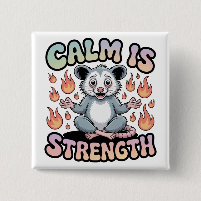 Calm Is Strength Button (Front)