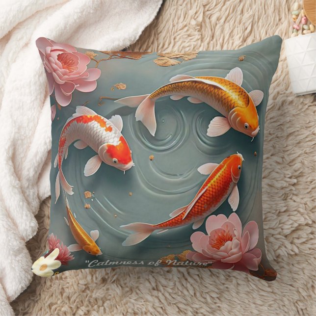 "Calm Japanese Garden" Throw Pillow (Blanket)