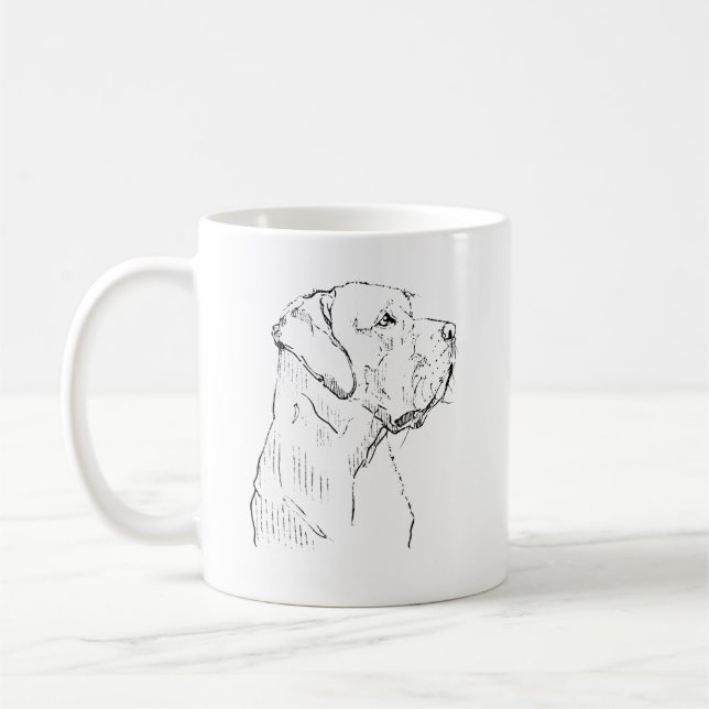 Calm Labrador Retriever Mug, Minimalist Art Coffee Mug (Left)