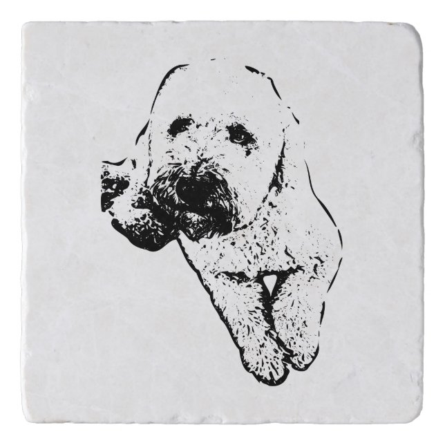Calm Lagotto Pup Ink Drink Coaster (Front)