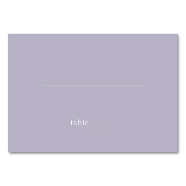 Calm Lavender Minimalist Table Number (Front)