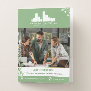 Calm Leaves Wellness Promo Logo Small Business Pocket Folder