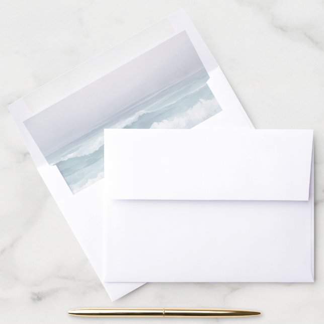 Calm Light Blue Digital Ocean Waves Envelope Liner (Desk)