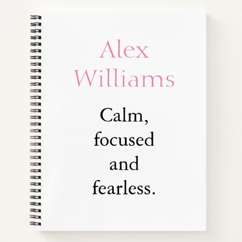 Calm Minimalist Personalized Name Notebook