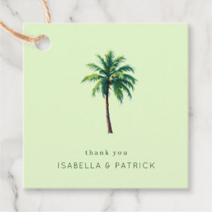 Calm Mint Minimalist Palm Tree Favor Tags