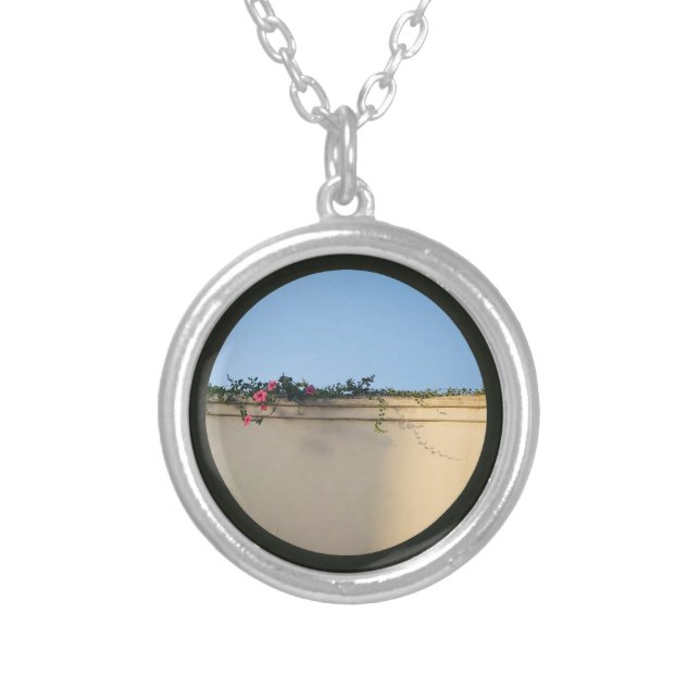 Calm Moment Photo Silver Plated Necklace (Front)