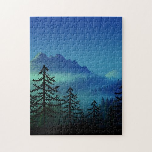 CALM MOUNTAIN MIDNIGHT FOREST  JIGSAW PUZZLE