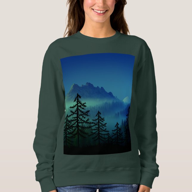 CALM MOUNTAIN MIDNIGHT FOREST  SWEATSHIRT (Front)