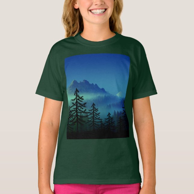 CALM MOUNTAIN MIDNIGHT FOREST  T-Shirt (Front)