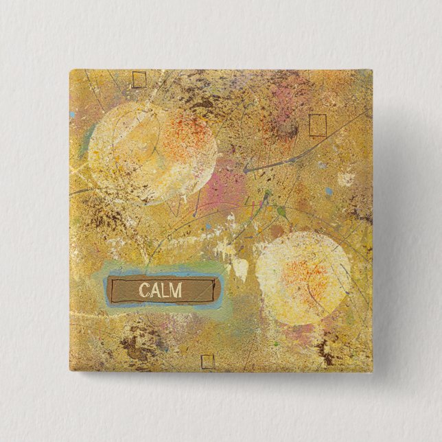 Calm natural beauty abstract art unique painting pinback button (Front)