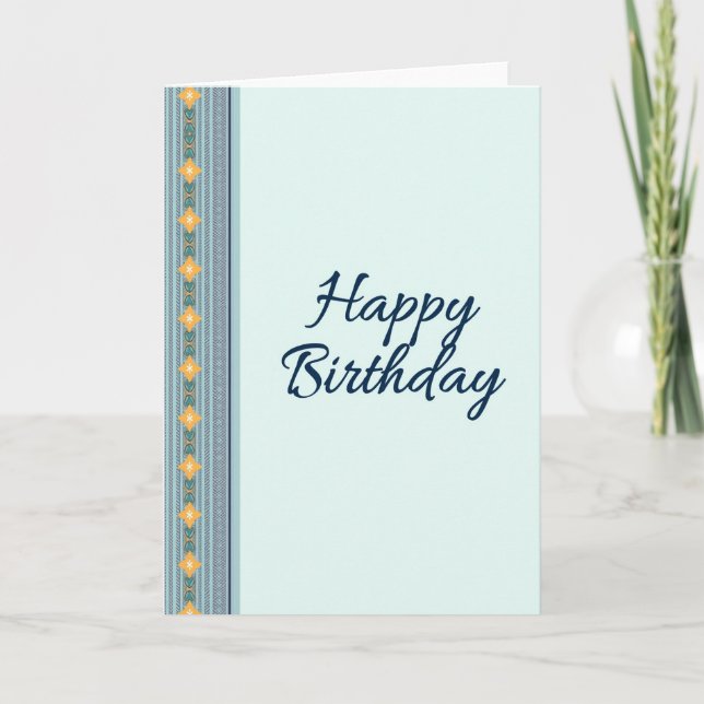 Calm Navy Birthday Card (Front)