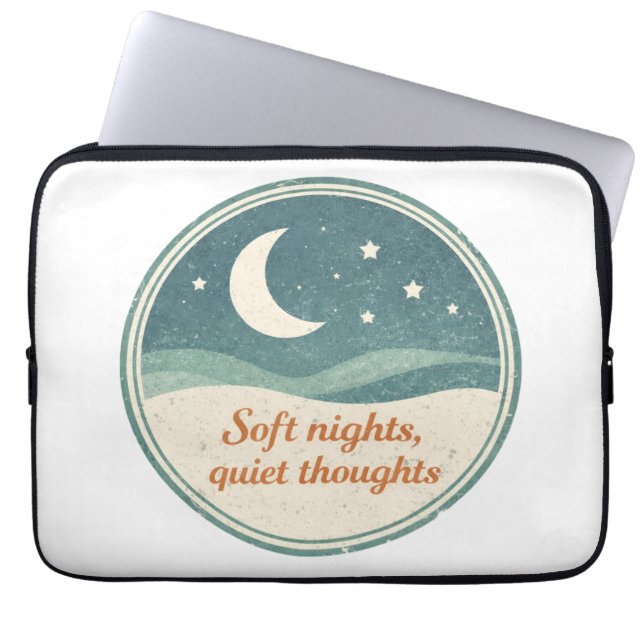 Calm Night Moon Design Laptop Sleeve (Front)