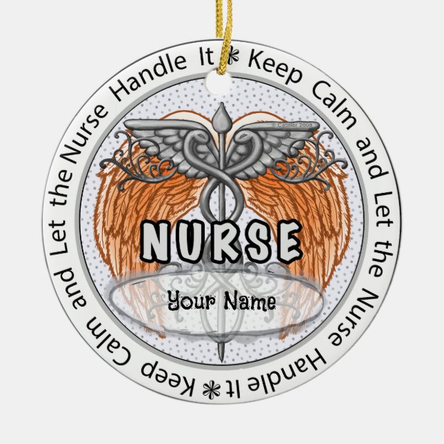 Calm nurse  ceramic ornament (Front)