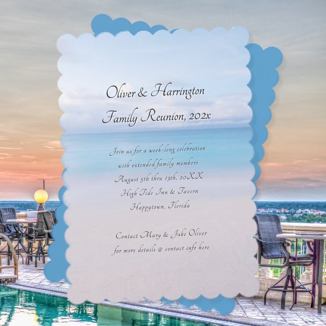 Calm Ocean Beach Family Reunion Invitation (Creator Uploaded)