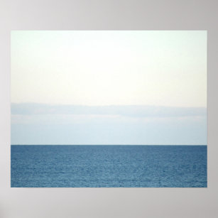 Calm Ocean Horizon Color Minimalist 16x20  Poster