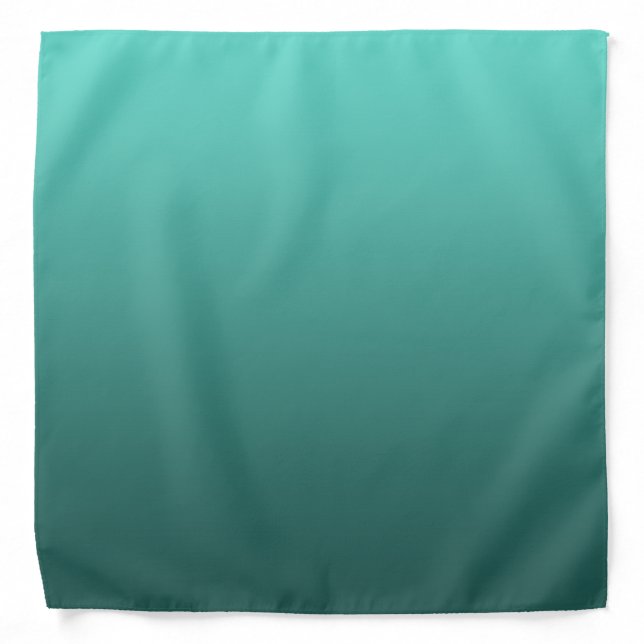 Calm One Color Gradient Teal Green Bandana (Front)